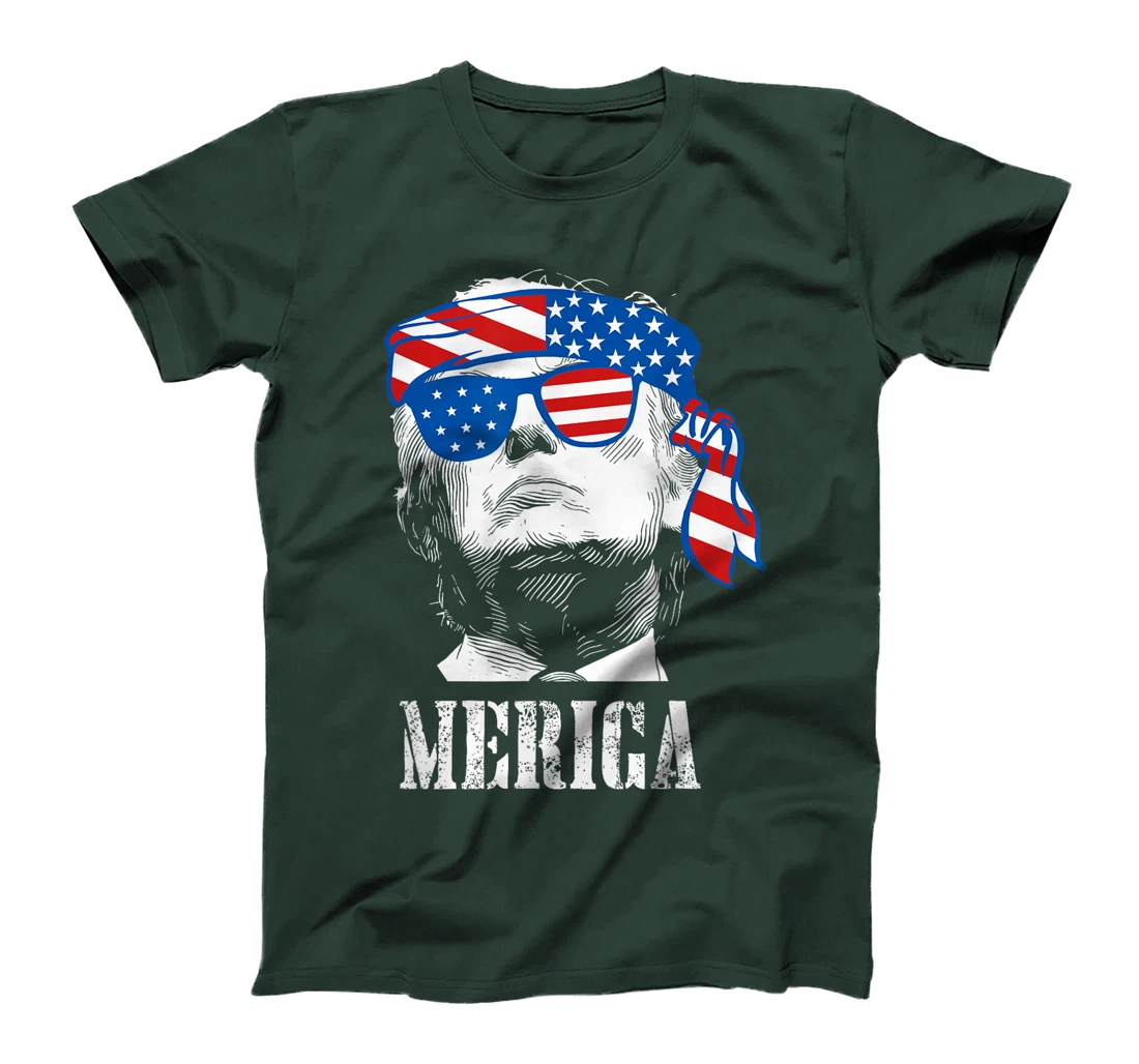 Merica Trump 4th Of July US American Flag Men Funny T-Shirt