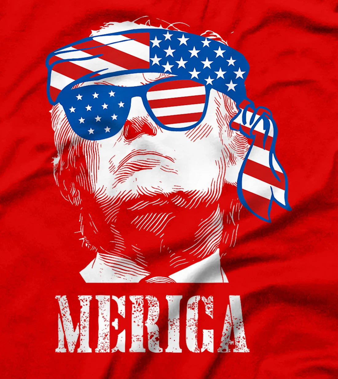 Merica Trump 4th Of July US American Flag Men Funny T-Shirt