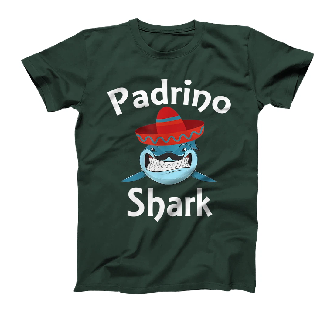 Mens Padrino Shark Funny Spanish Godfather Gift T-Shirt