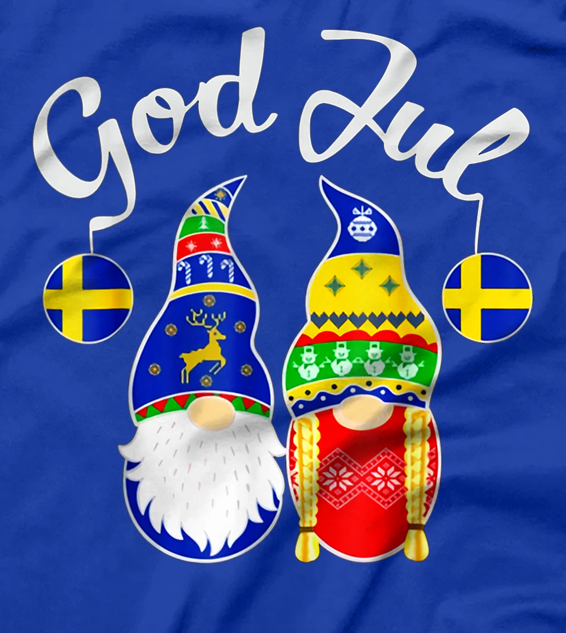 God Jul Swedish Merry Christmas Sweden Tomte Gnome T-Shirt
