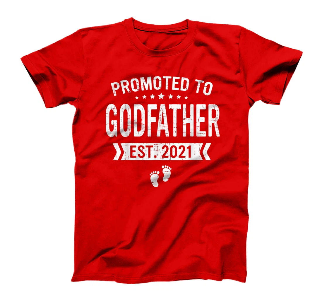 Promoted To Godfather Est 2021 Shirt Gift Fathers Day T-Shirt