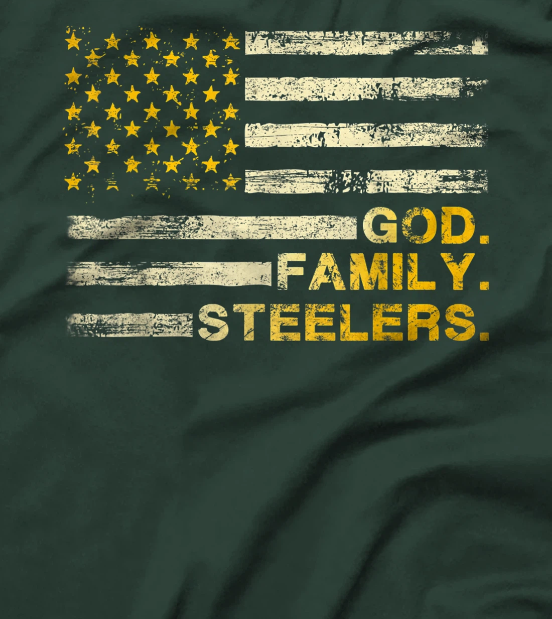 God Family Steelers Us Vintage Flag Team Dad Mam Day Gifts T-Shirt