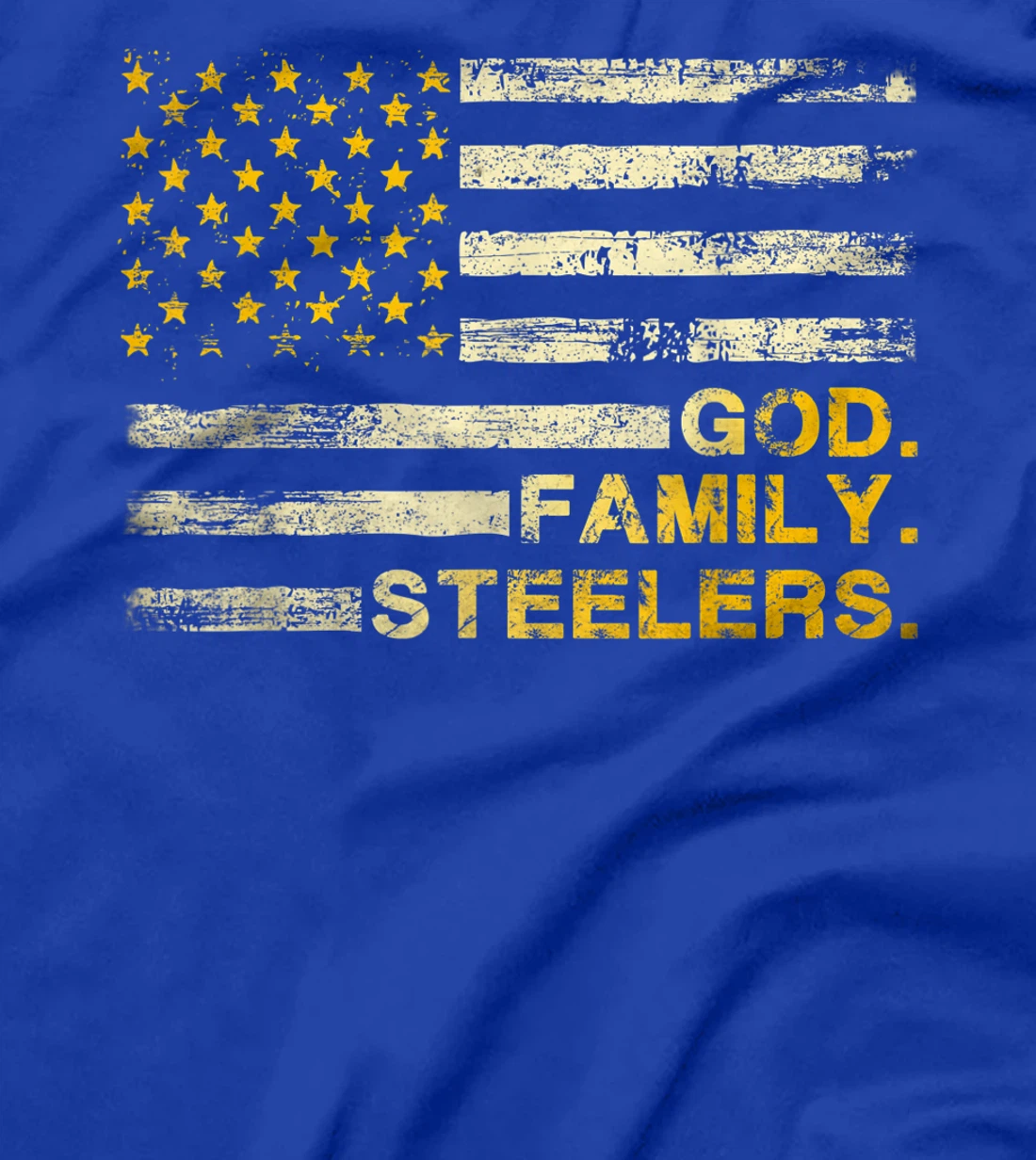 God Family Steelers Us Vintage Flag Team Dad Mam Day Gifts T-Shirt