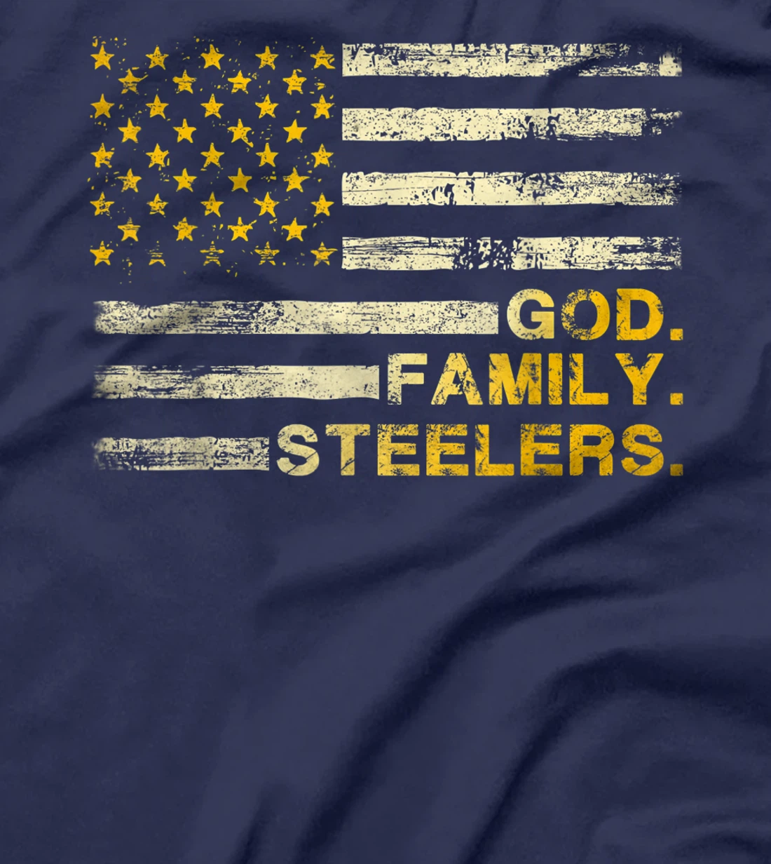 God Family Steelers Us Vintage Flag Team Dad Mam Day Gifts T-Shirt