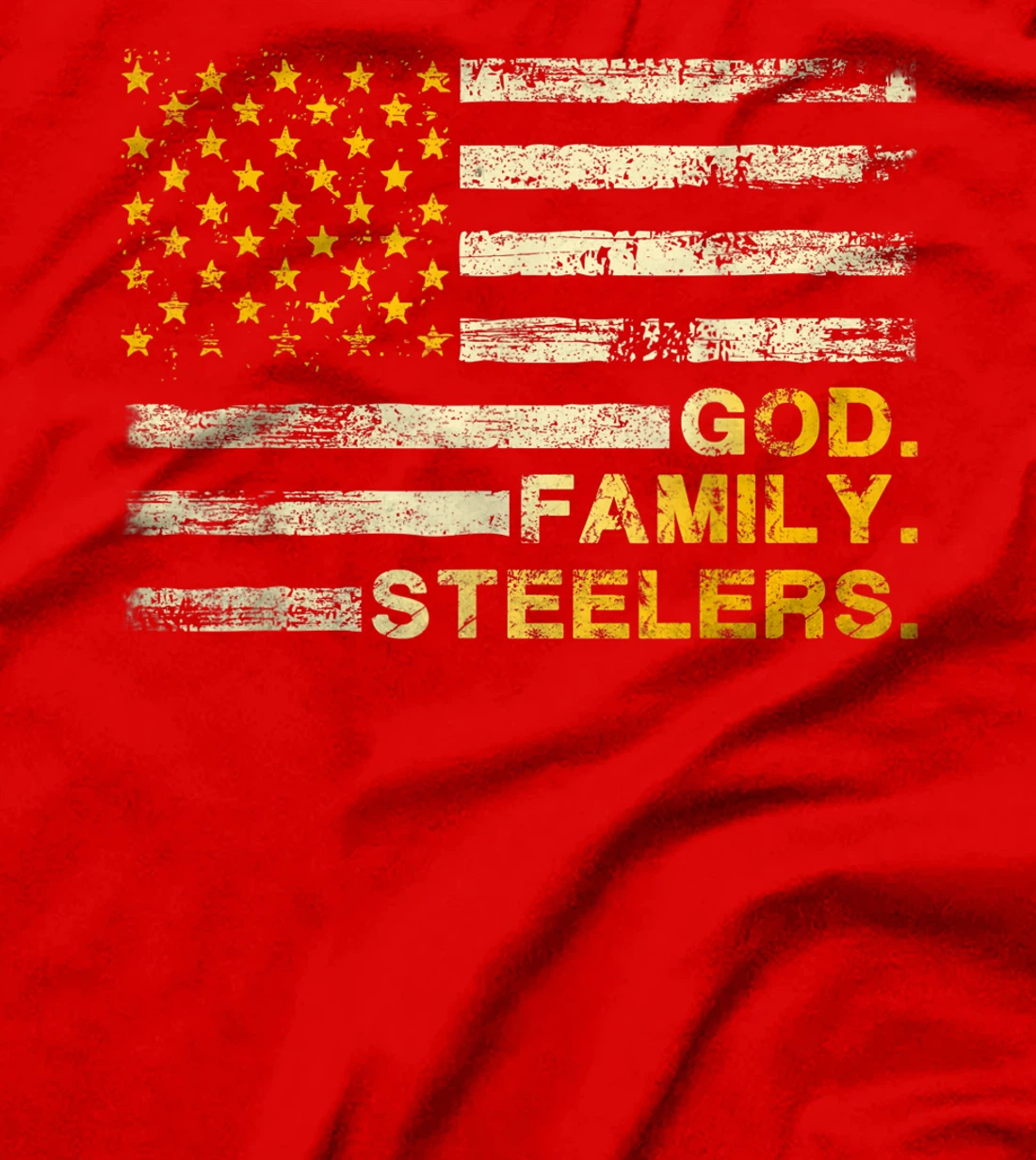 God Family Steelers Us Vintage Flag Team Dad Mam Day Gifts T-Shirt