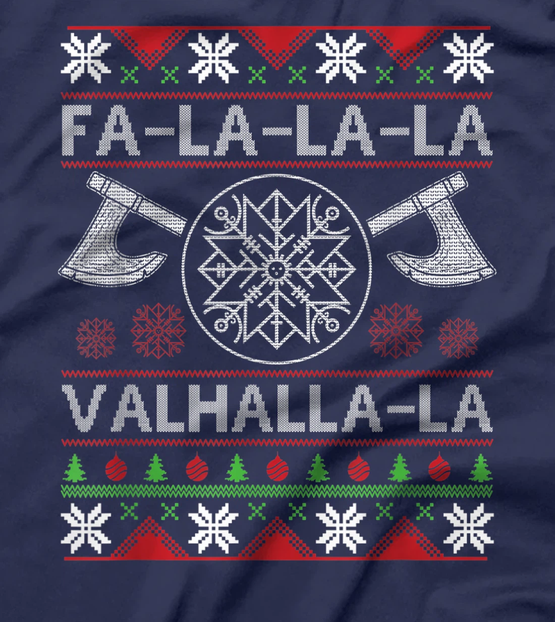 Fa-La-La-La Valhalla-La Viking God Ugly Christmas Design T-Shirt
