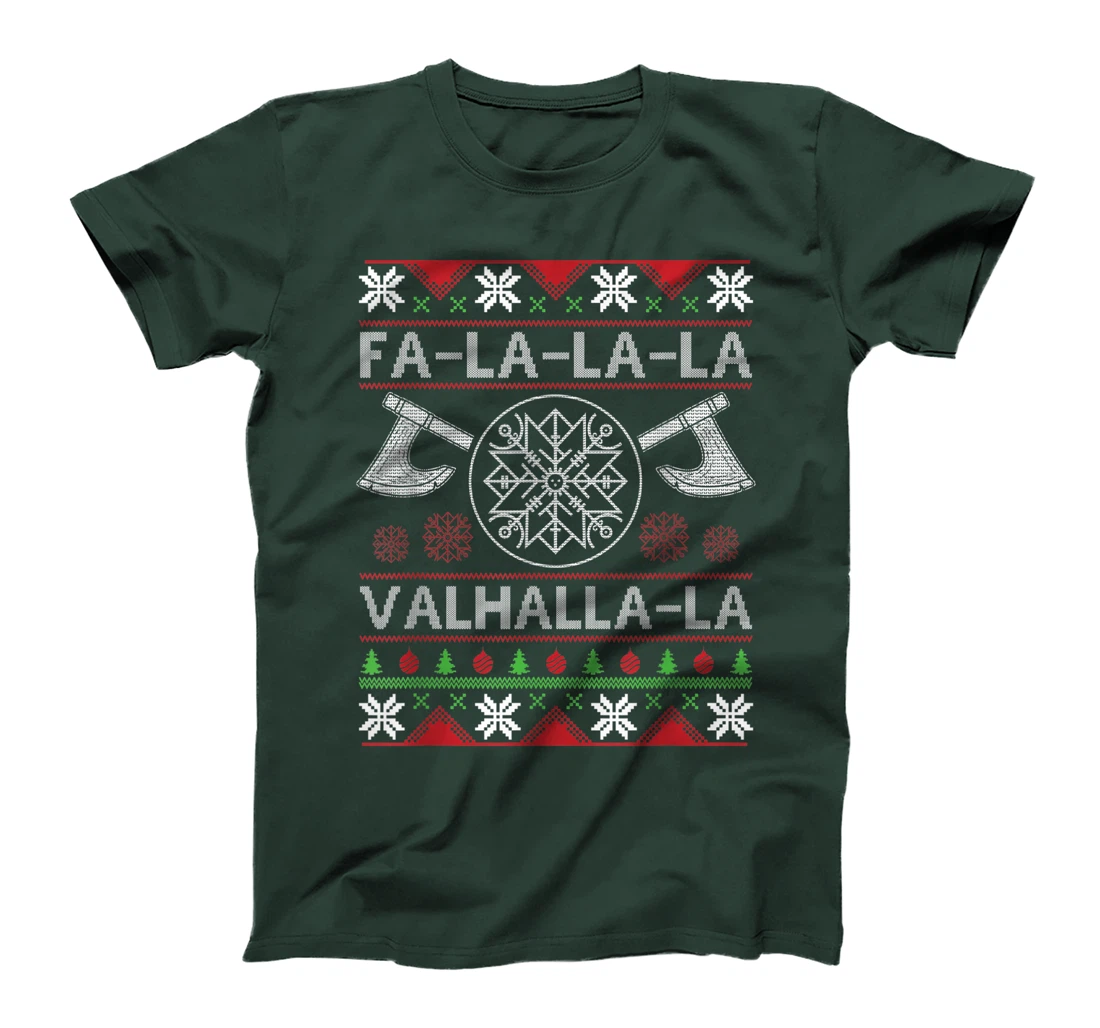 Fa-La-La-La Valhalla-La Viking God Ugly Christmas Design T-Shirt