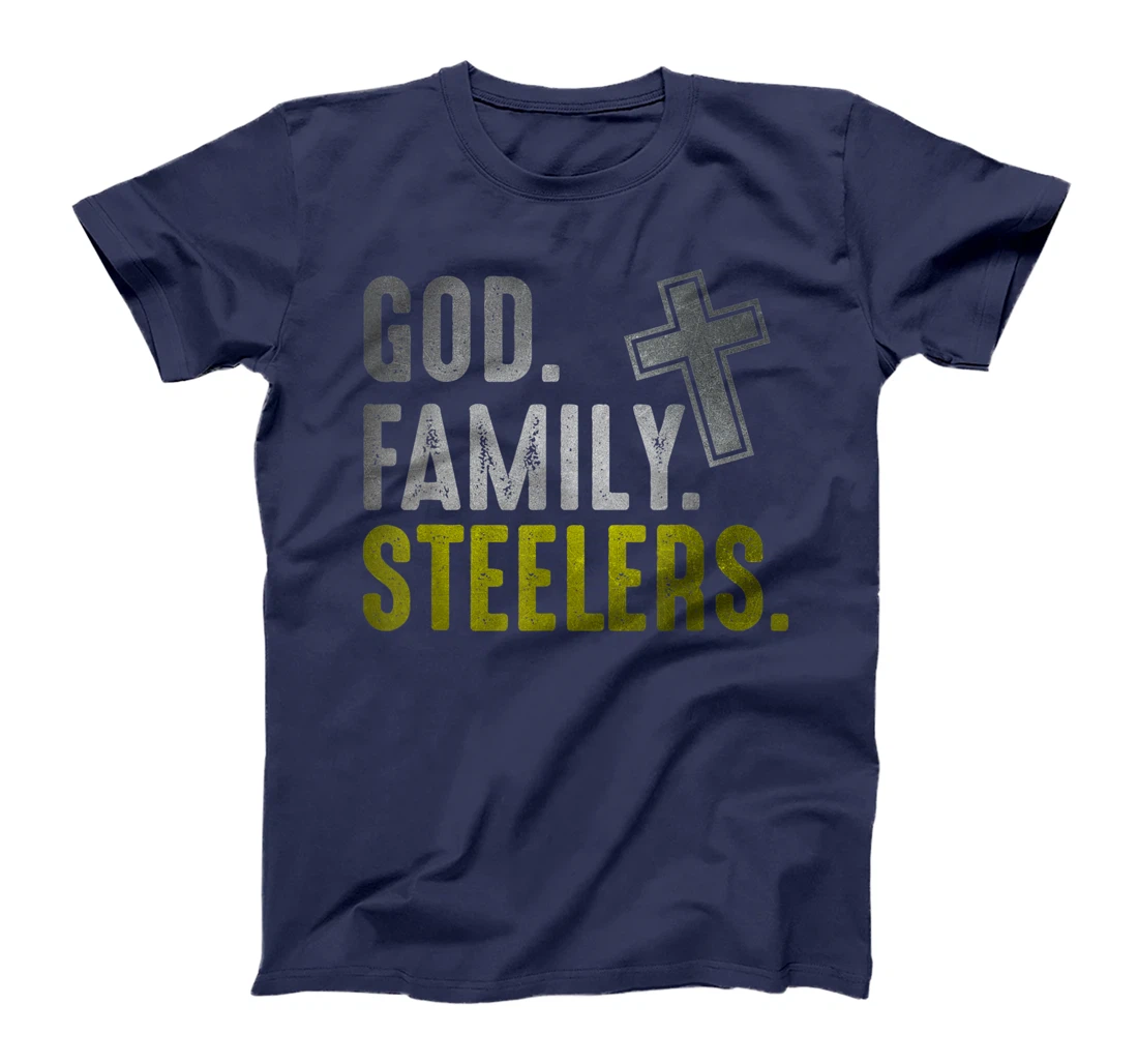 God Family Steelers Pro Us Flag Shirt Father's Day Dad gift T-Shirt