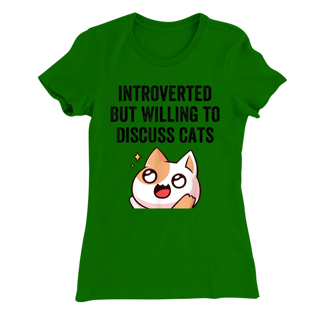 Introverted But Willing To Discuss Cats Cat Lover Humor T-Shirt, Kid T-Shirt and Women T-Shirt