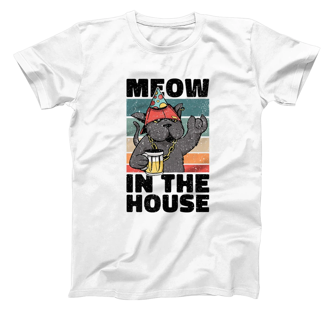 Womens Meow In The House. Miaow, Miau or Meaw Party Wear T-Shirt, Women T-Shirt