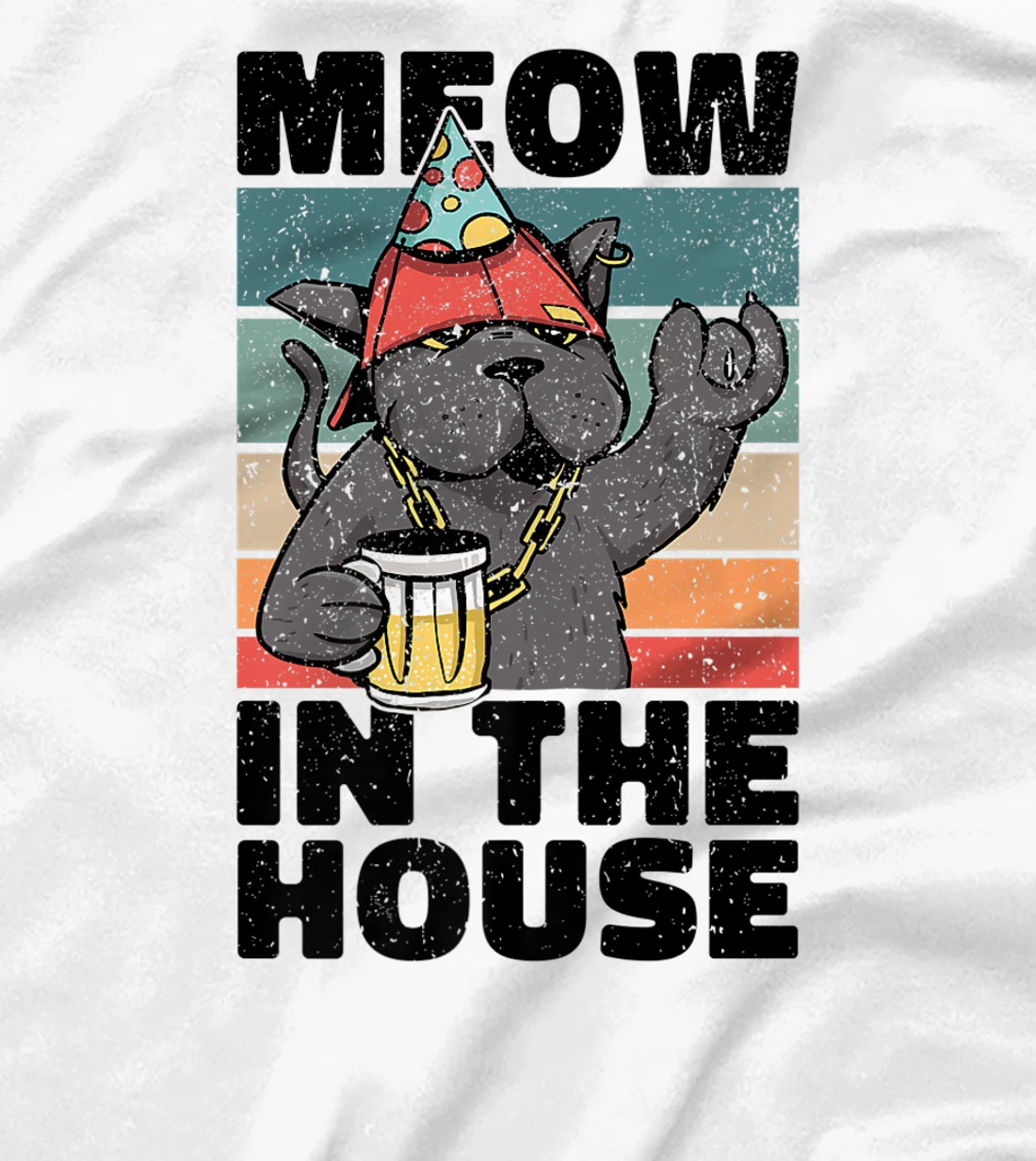 Womens Meow In The House. Miaow, Miau or Meaw Party Wear T-Shirt, Women T-Shirt