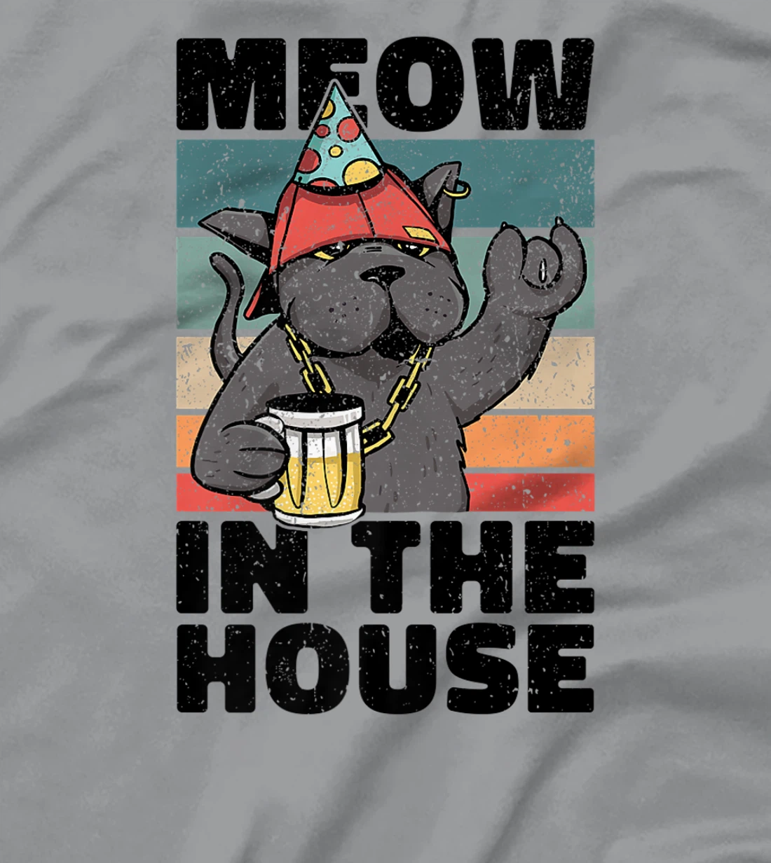 Womens Meow In The House. Miaow, Miau or Meaw Party Wear T-Shirt, Women T-Shirt