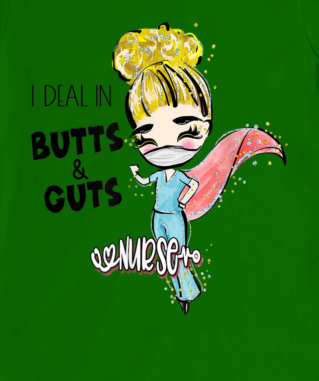 Butts and Guts Gastroenterology Endoscopy Blonde Nurse T-Shirt, Women T-Shirt