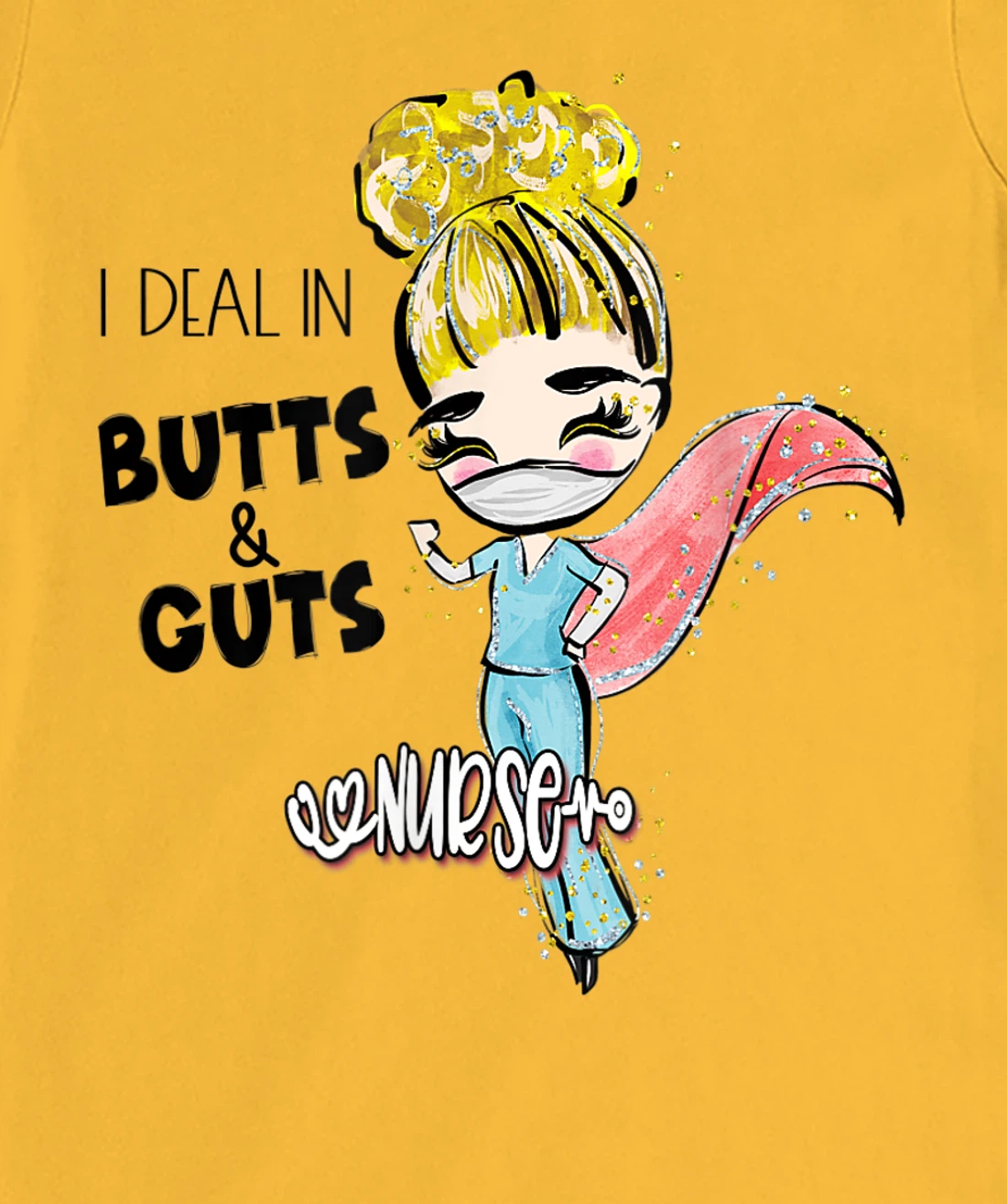 Butts and Guts Gastroenterology Endoscopy Blonde Nurse T-Shirt, Women T-Shirt