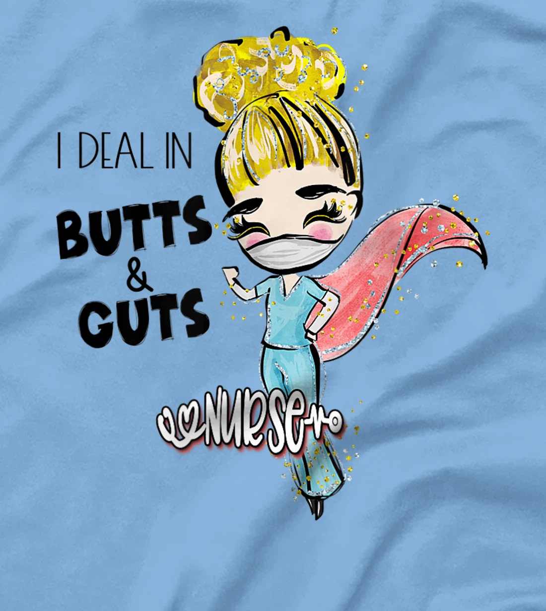 Butts and Guts Gastroenterology Endoscopy Blonde Nurse T-Shirt, Women T-Shirt