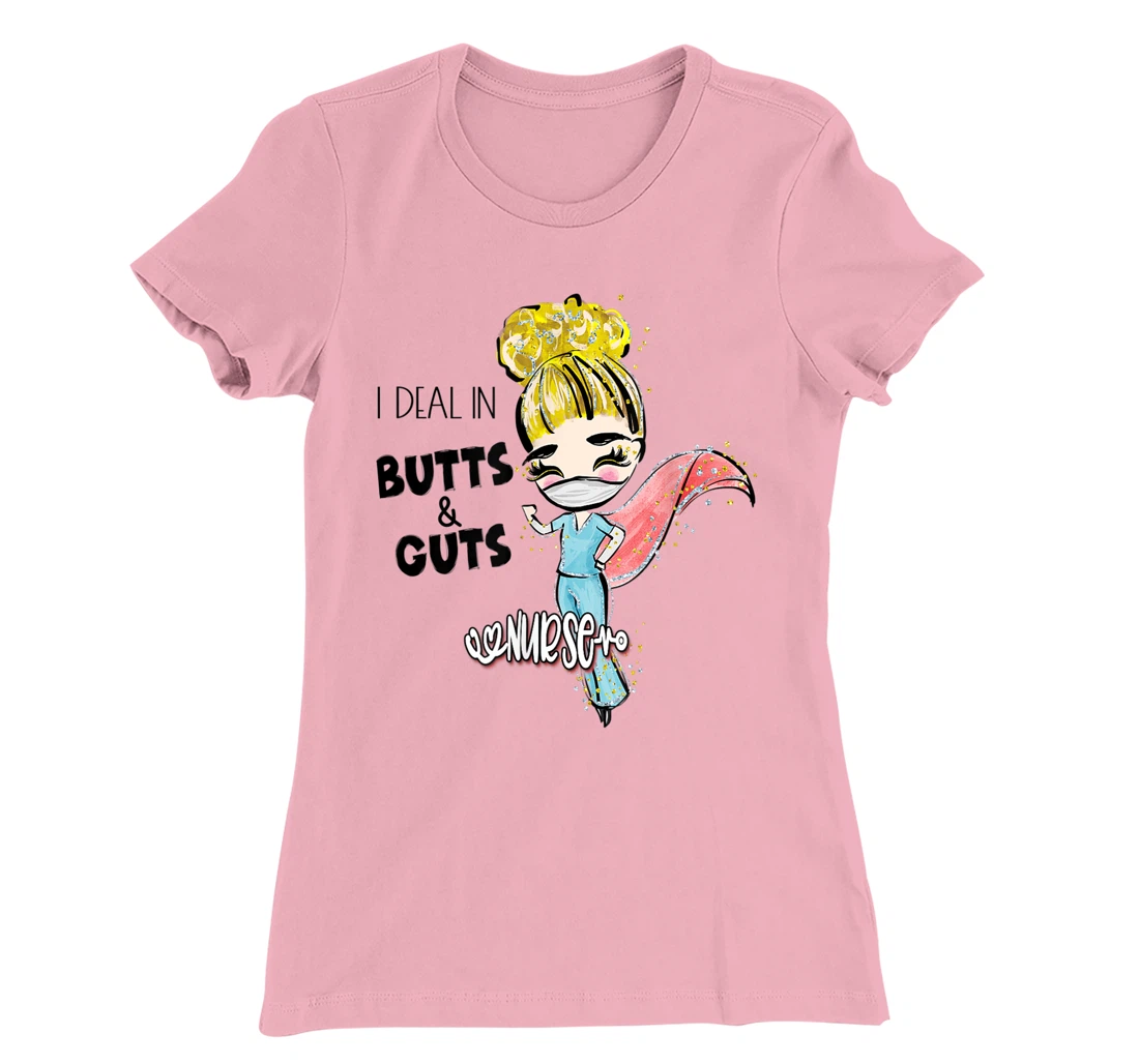 Butts and Guts Gastroenterology Endoscopy Blonde Nurse T-Shirt, Women T-Shirt
