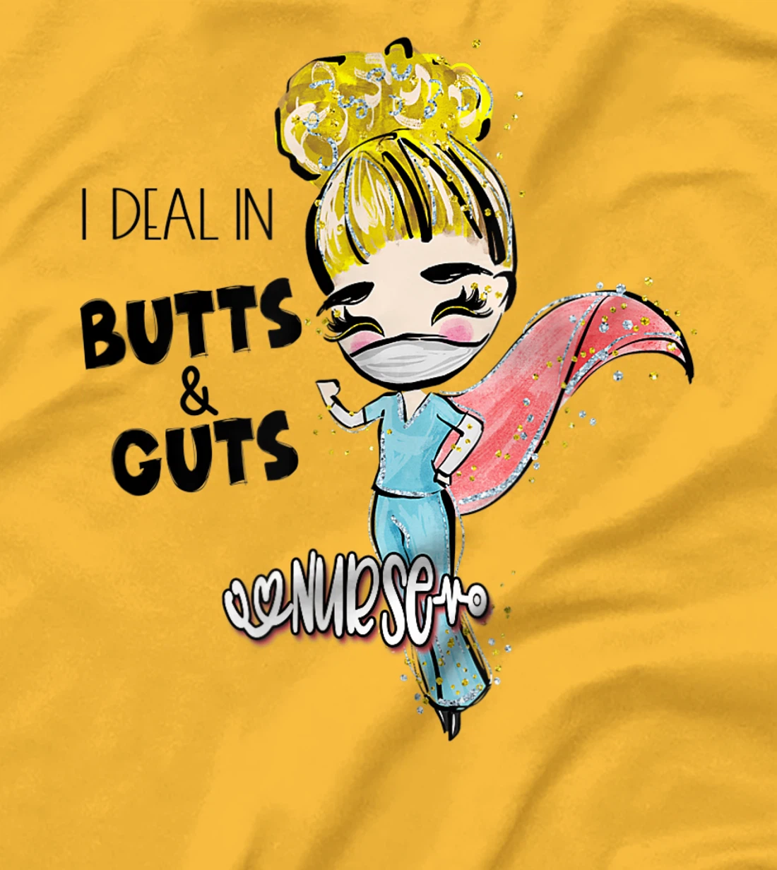 Butts and Guts Gastroenterology Endoscopy Blonde Nurse T-Shirt, Women T-Shirt