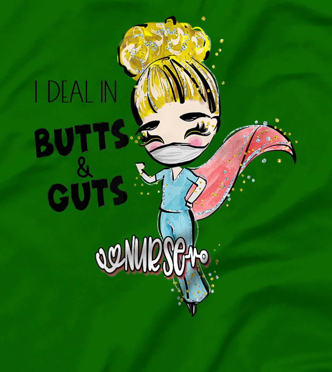 Butts and Guts Gastroenterology Endoscopy Blonde Nurse T-Shirt, Women T-Shirt