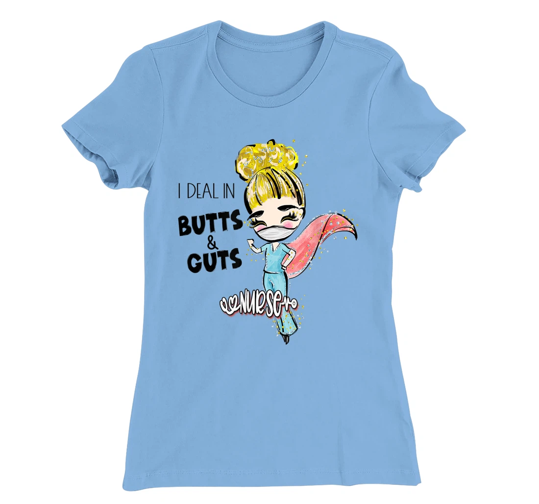 Butts and Guts Gastroenterology Endoscopy Blonde Nurse T-Shirt, Women T-Shirt