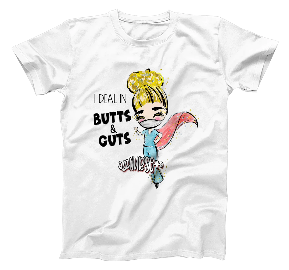 Butts and Guts Gastroenterology Endoscopy Blonde Nurse T-Shirt, Women T-Shirt