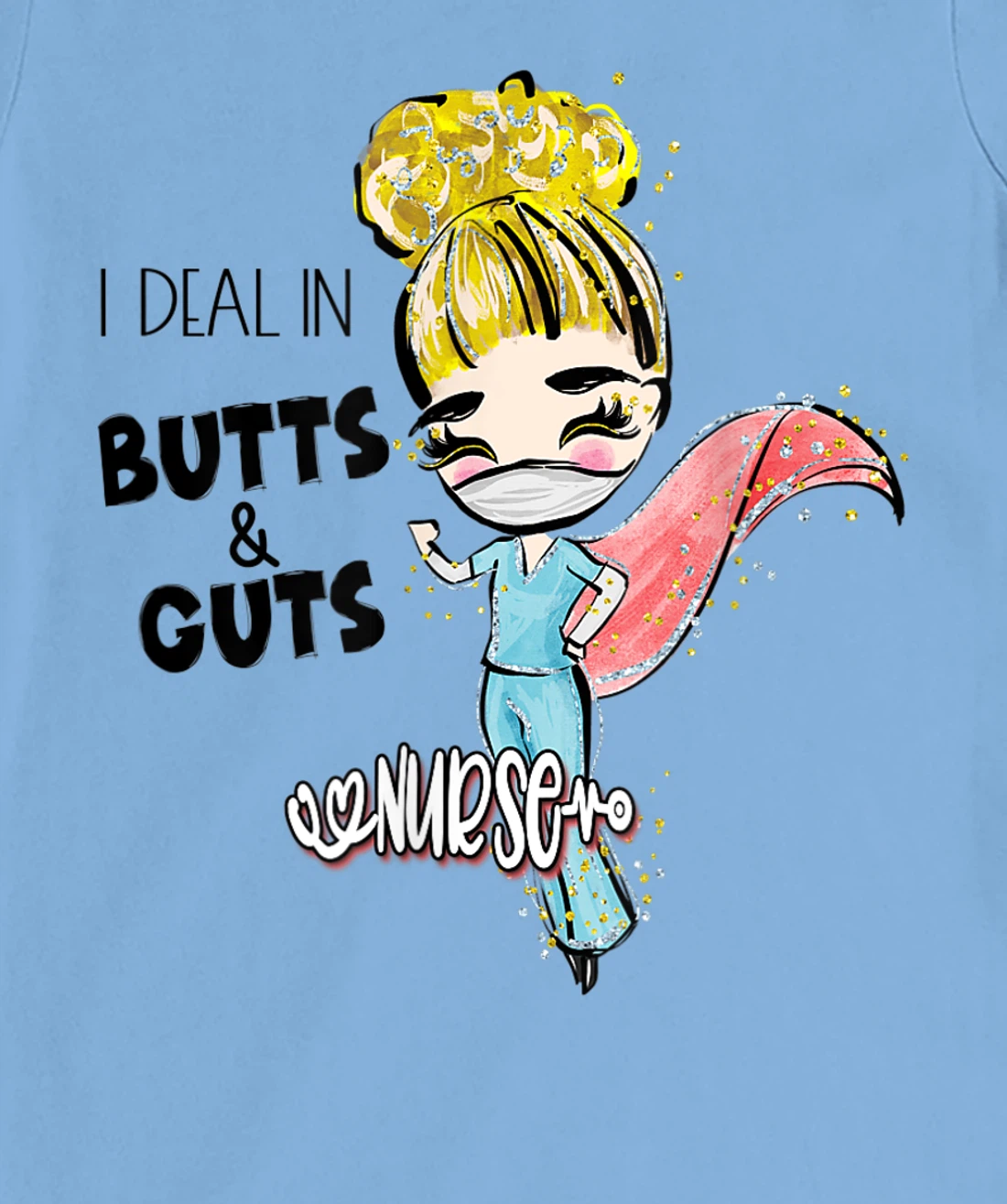 Butts and Guts Gastroenterology Endoscopy Blonde Nurse T-Shirt, Women T-Shirt