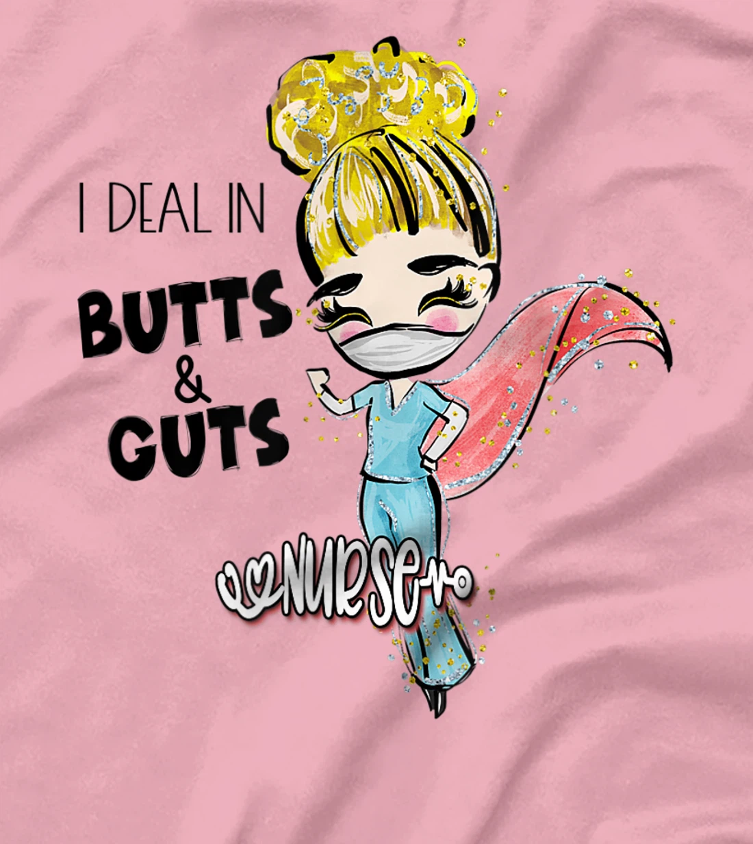 Butts and Guts Gastroenterology Endoscopy Blonde Nurse T-Shirt, Women T-Shirt