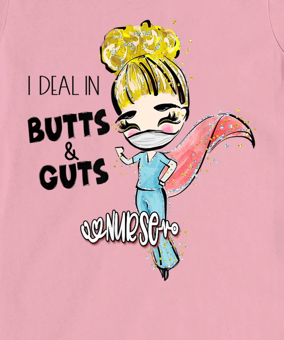 Butts and Guts Gastroenterology Endoscopy Blonde Nurse T-Shirt, Women T-Shirt