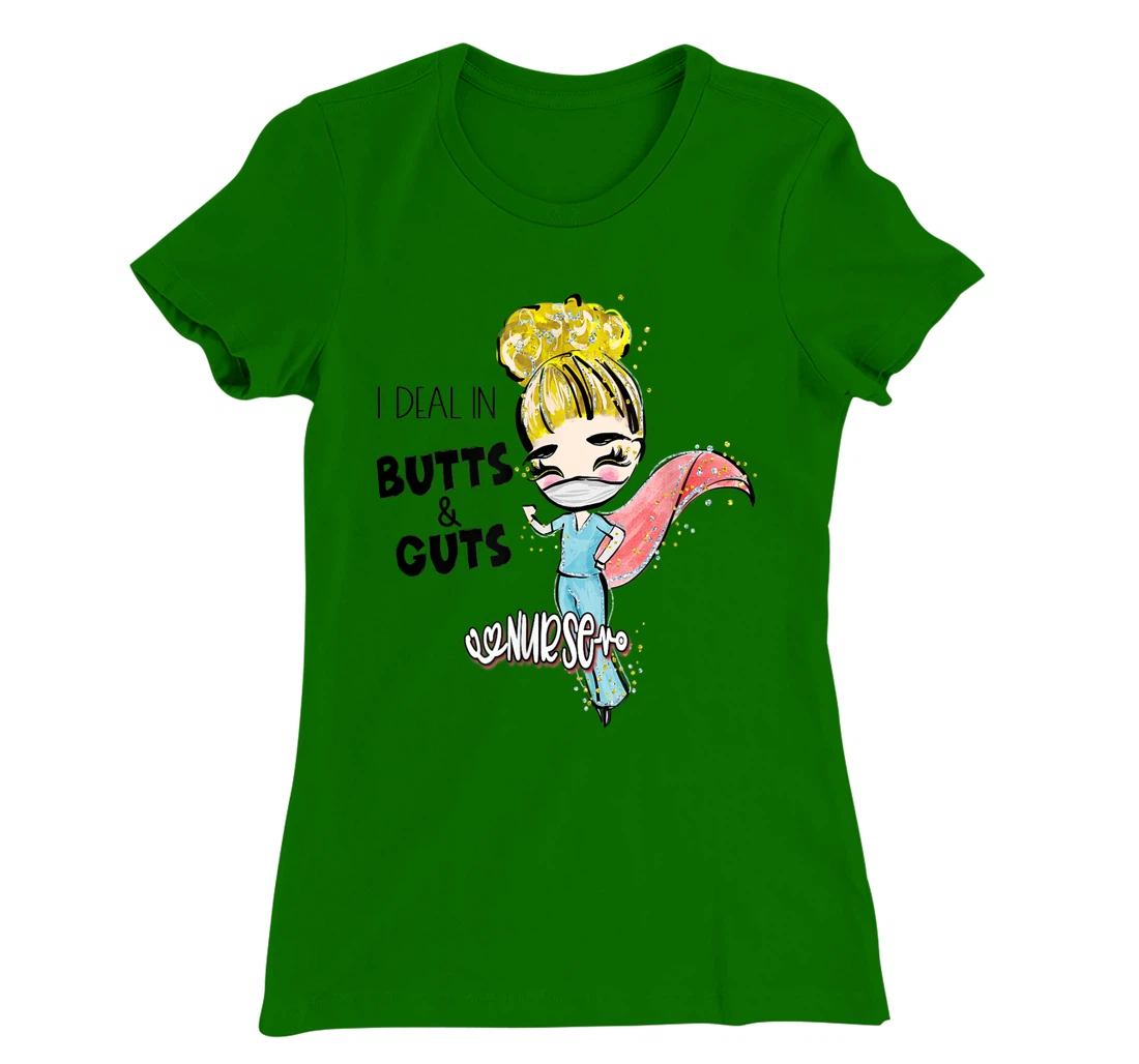 Butts and Guts Gastroenterology Endoscopy Blonde Nurse T-Shirt, Women T-Shirt