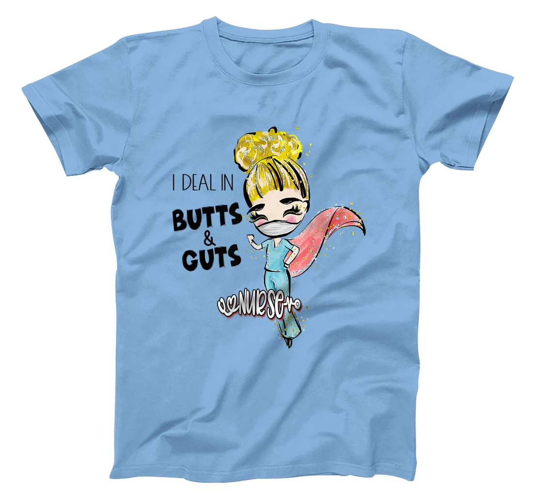 Butts and Guts Gastroenterology Endoscopy Blonde Nurse T-Shirt, Women T-Shirt