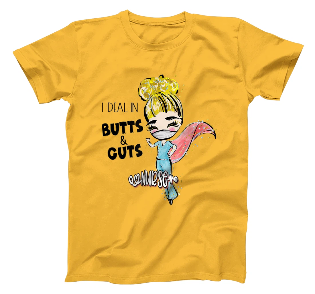 Butts and Guts Gastroenterology Endoscopy Blonde Nurse T-Shirt, Women T-Shirt