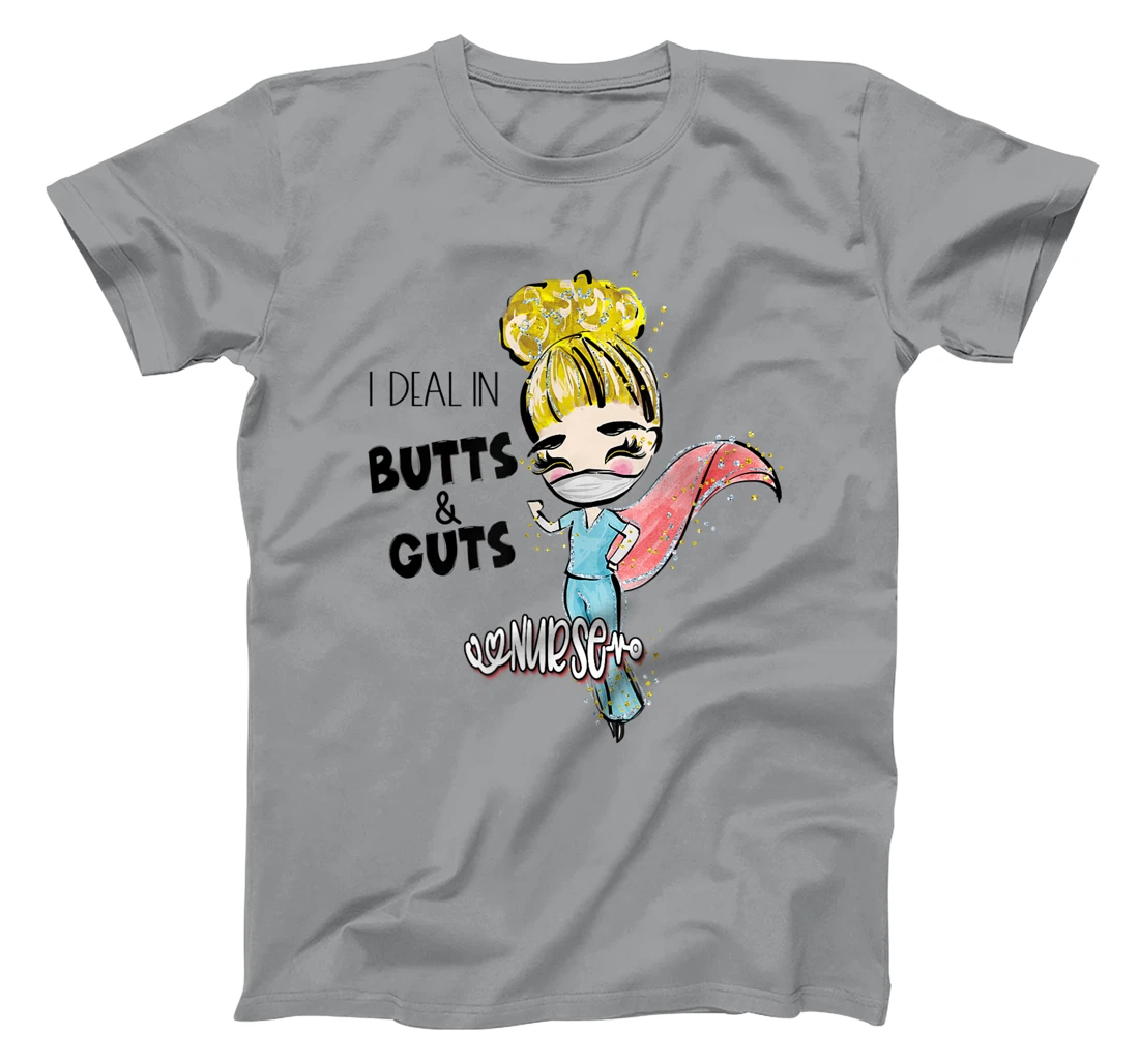 Butts and Guts Gastroenterology Endoscopy Blonde Nurse T-Shirt, Women T-Shirt