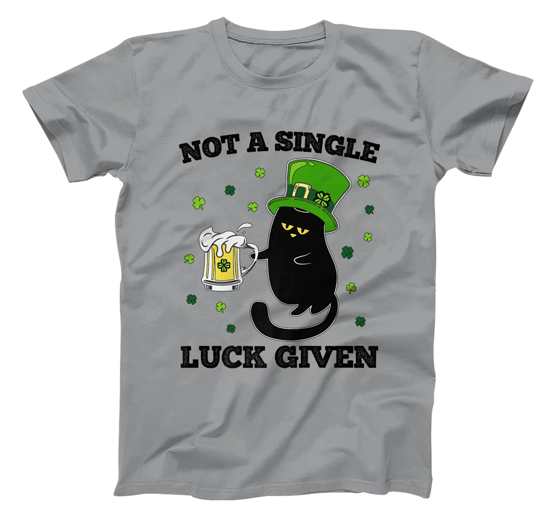 Womens Not A Single Luck Given St Patricks Day Black Cat Don't Care T-Shirt, Women T-Shirt