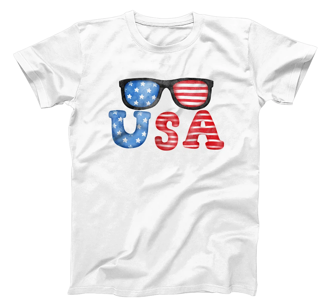 Womens 4th Of July Sunglasses American Patriot Independence Day T-Shirt