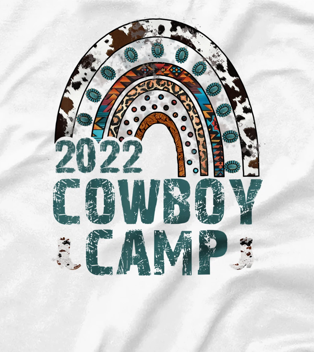 Cowboy Camp Retro Horse Riding Womens Western Boho Cowboy T-Shirt, Women T-Shirt
