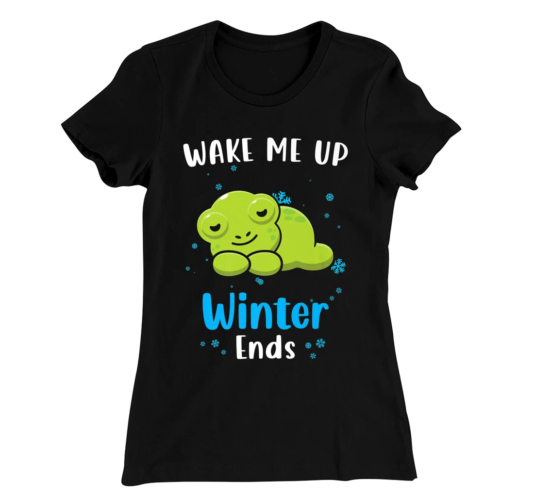 Wake me up when Winter ends Saying with cute Frog T-Shirt, Kid T-Shirt and Women T-Shirt