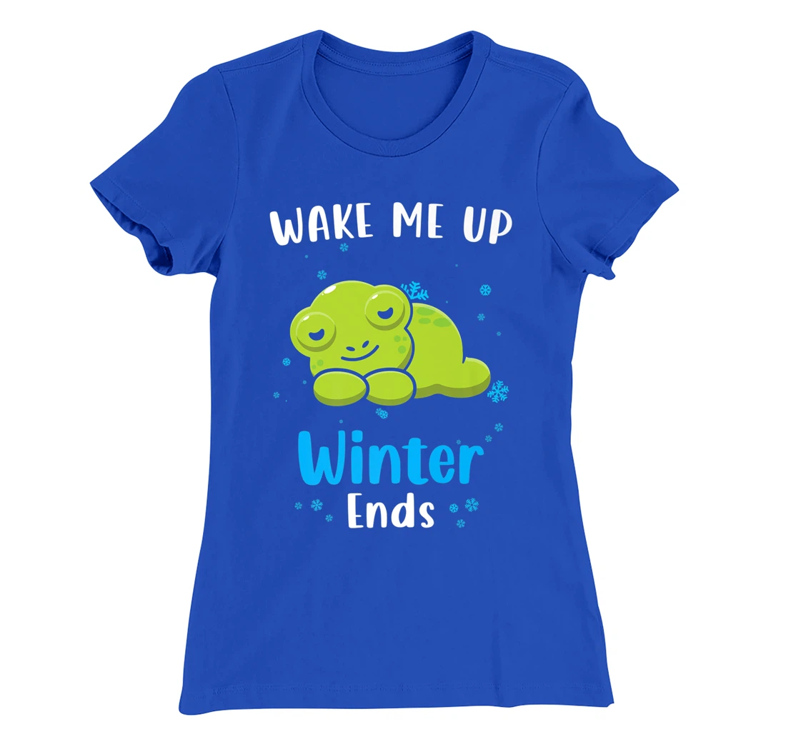 Wake me up when Winter ends Saying with cute Frog T-Shirt, Kid T-Shirt and Women T-Shirt