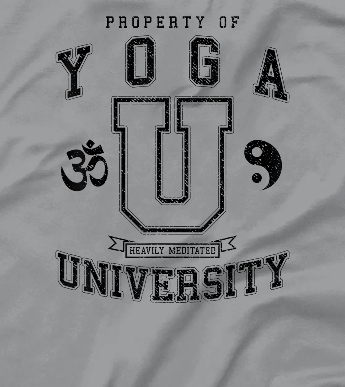 Yoga University Heavily Meditated Vintage College Varsity T-Shirt, Women T-Shirt