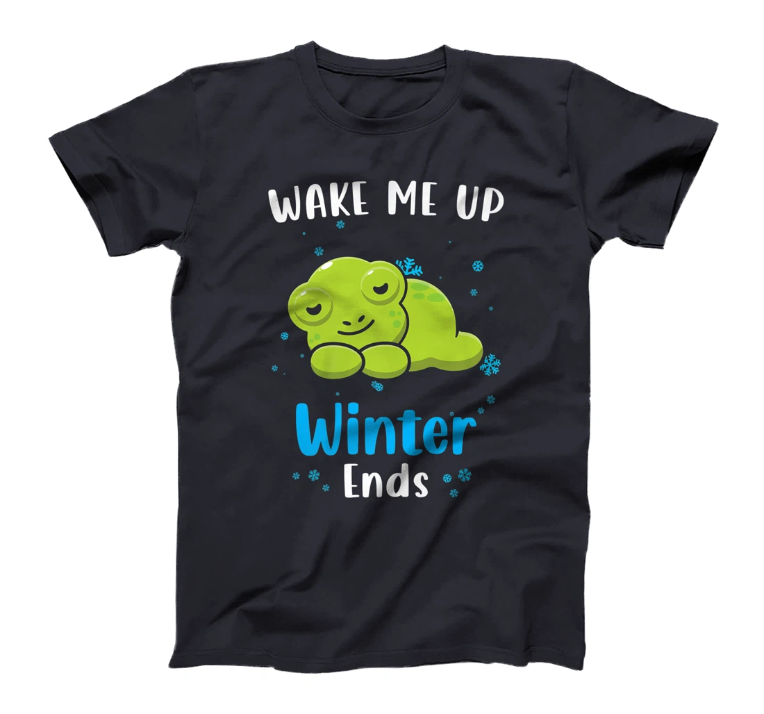 Wake me up when Winter ends Saying with cute Frog T-Shirt, Kid T-Shirt and Women T-Shirt
