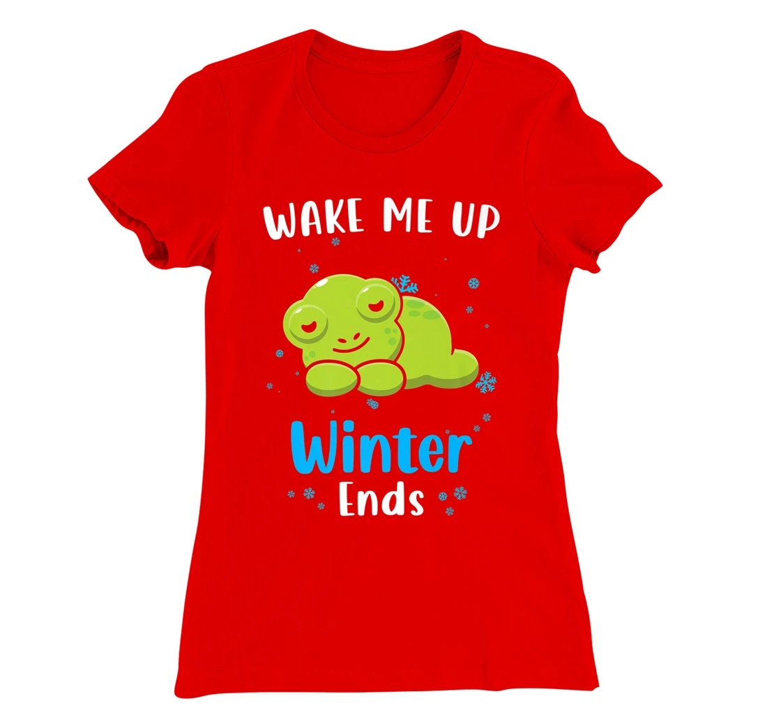 Wake me up when Winter ends Saying with cute Frog T-Shirt, Kid T-Shirt and Women T-Shirt