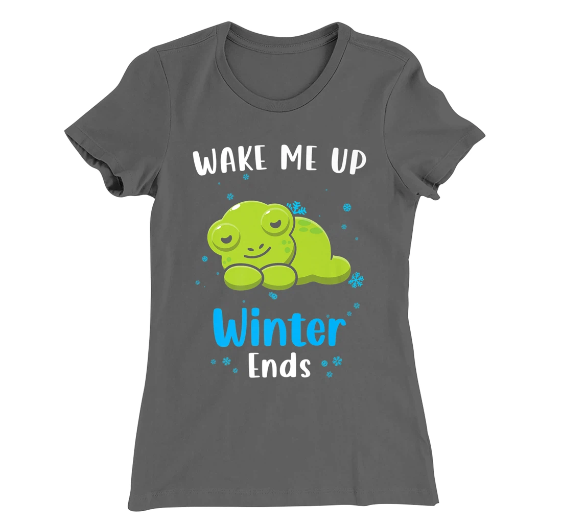 Wake me up when Winter ends Saying with cute Frog T-Shirt, Kid T-Shirt and Women T-Shirt