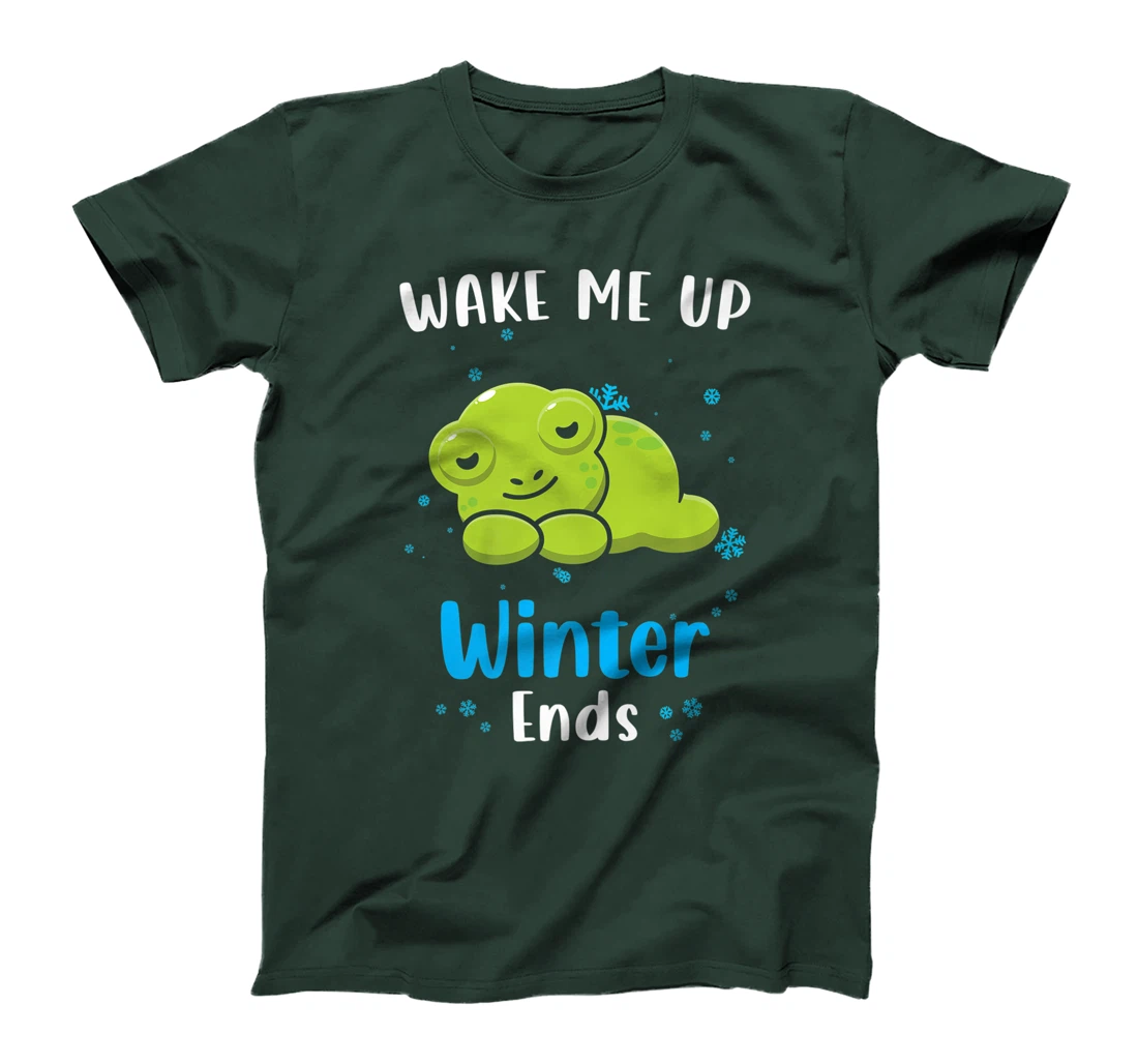 Wake me up when Winter ends Saying with cute Frog T-Shirt, Kid T-Shirt and Women T-Shirt