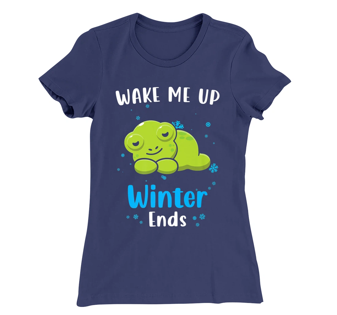 Wake me up when Winter ends Saying with cute Frog T-Shirt, Kid T-Shirt and Women T-Shirt