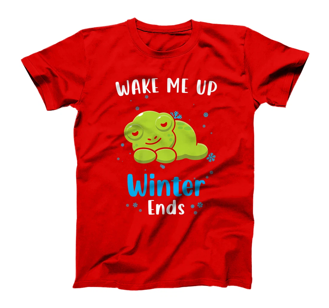 Wake me up when Winter ends Saying with cute Frog T-Shirt, Kid T-Shirt and Women T-Shirt