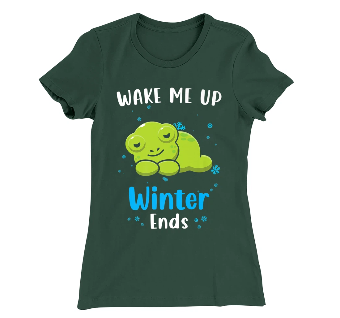 Wake me up when Winter ends Saying with cute Frog T-Shirt, Kid T-Shirt and Women T-Shirt