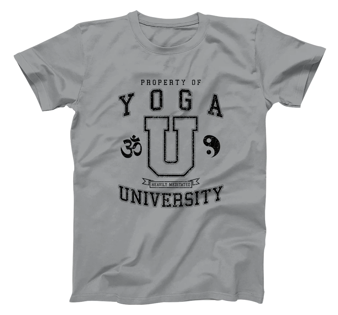 Yoga University Heavily Meditated Vintage College Varsity T-Shirt, Women T-Shirt