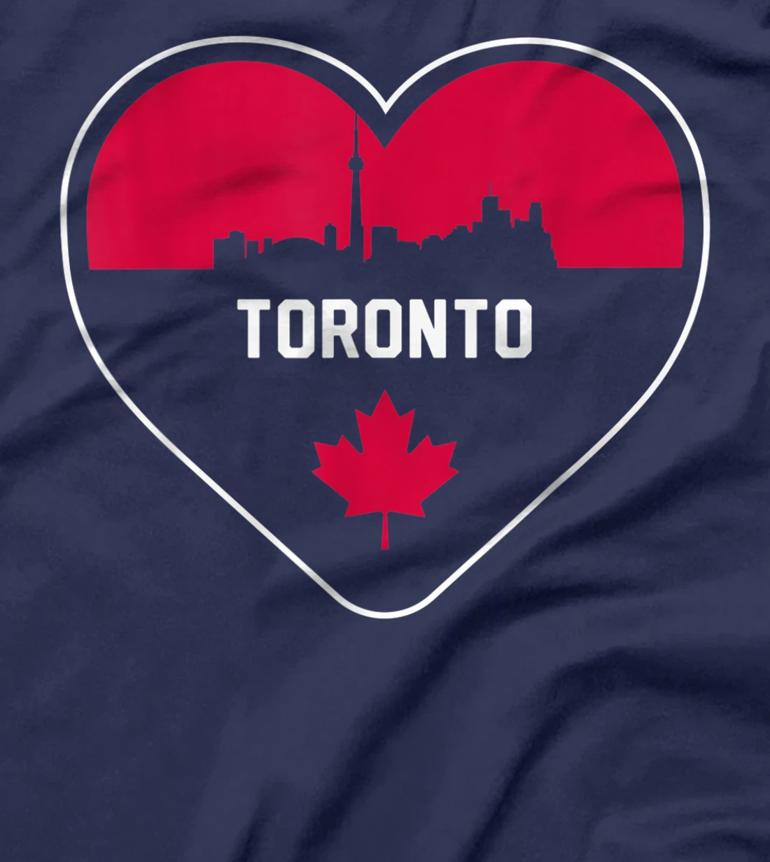 Cute Love Toronto Cityscape Red Skyline Heart Design T-Shirt, Kid T-Shirt and Women T-Shirt