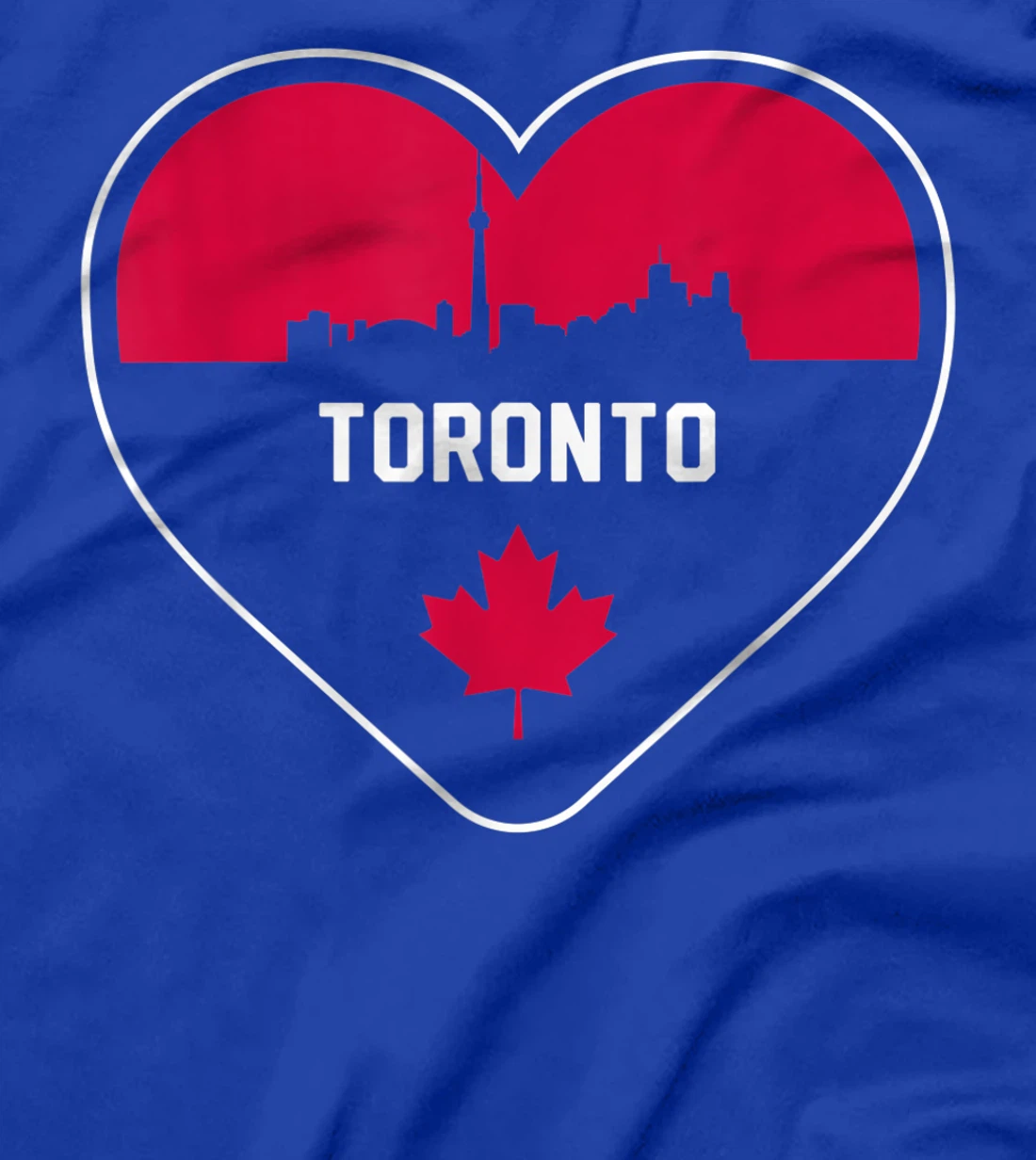 Cute Love Toronto Cityscape Red Skyline Heart Design T-Shirt, Kid T-Shirt and Women T-Shirt