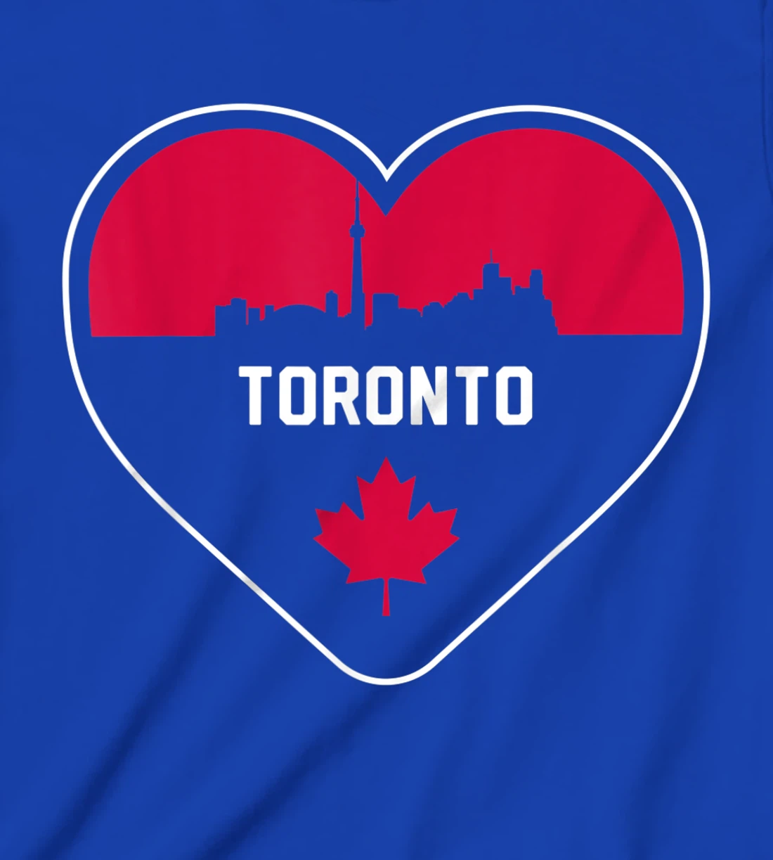 Cute Love Toronto Cityscape Red Skyline Heart Design T-Shirt, Kid T-Shirt and Women T-Shirt