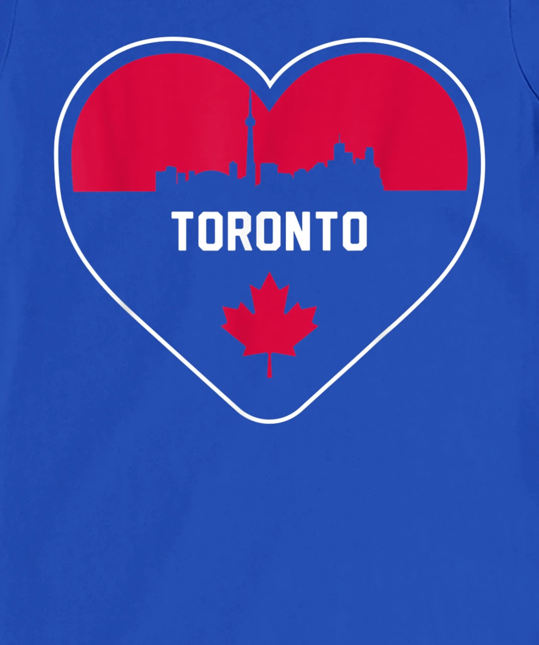 Cute Love Toronto Cityscape Red Skyline Heart Design T-Shirt, Kid T-Shirt and Women T-Shirt