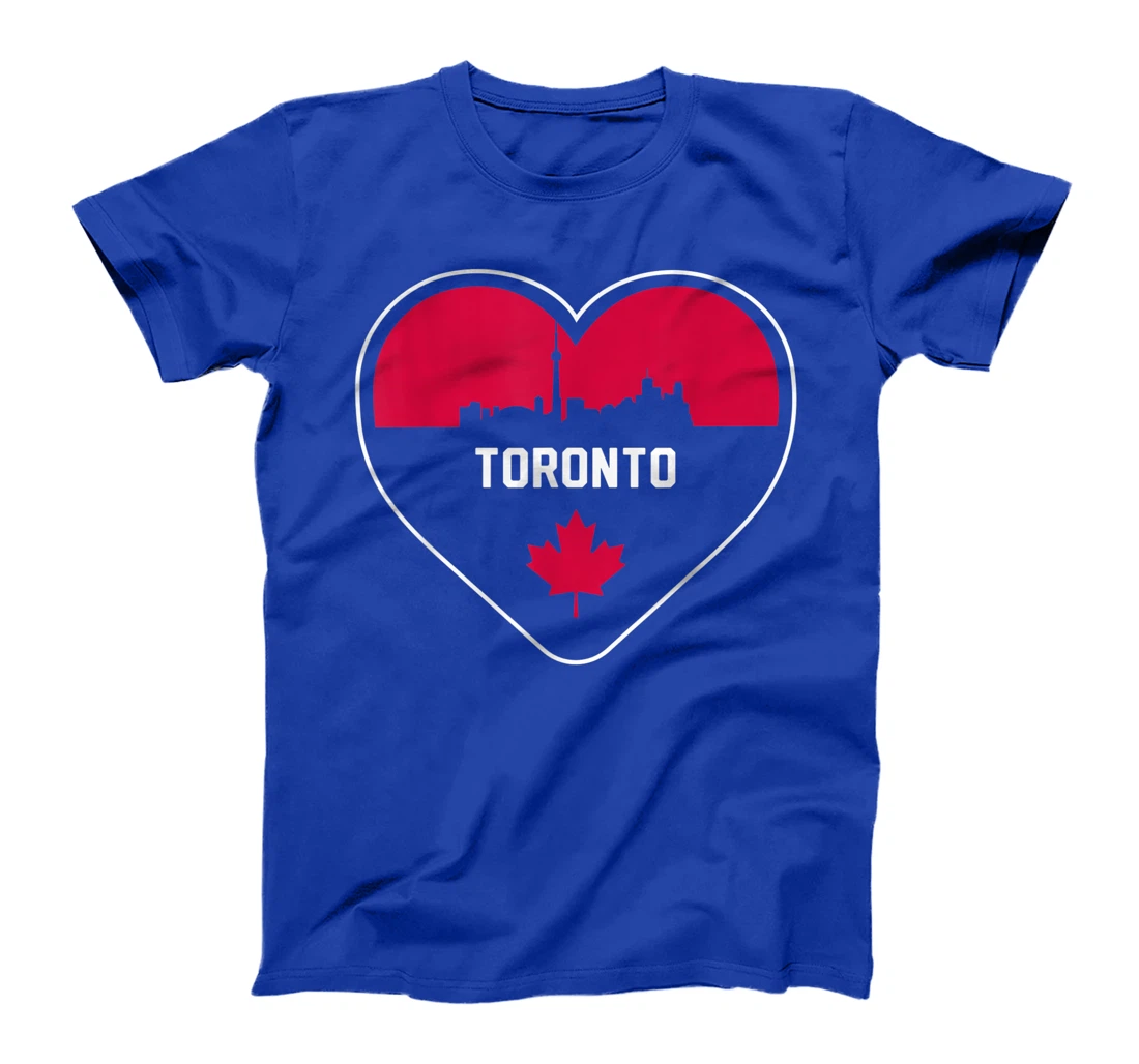 Cute Love Toronto Cityscape Red Skyline Heart Design T-Shirt, Kid T-Shirt and Women T-Shirt